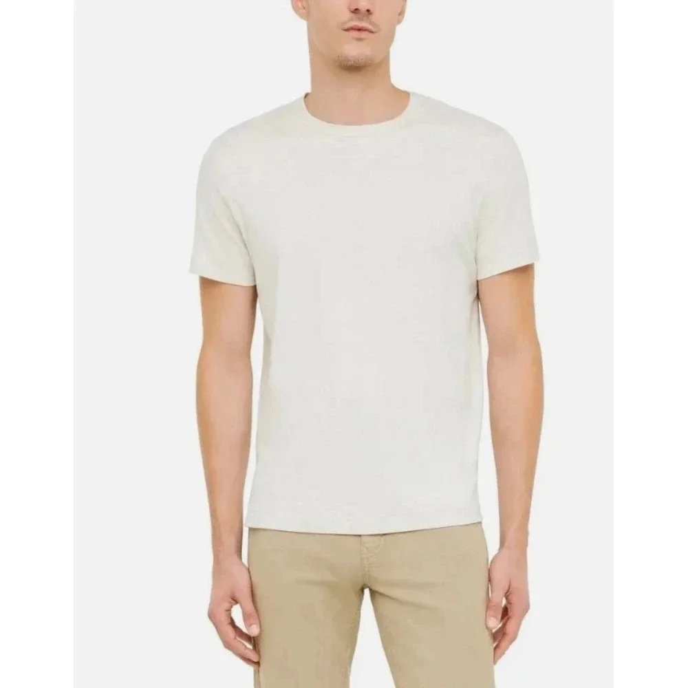 Banana Republic Mens Luxe Touch Tee Tan Cotton Crew Neck T-Shirt Size Medium NEW